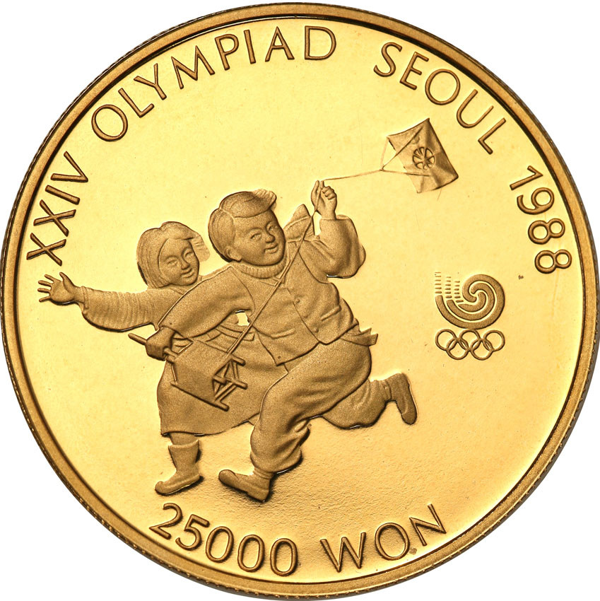 Korea Południowa 25000 won 1987 Olimpiada Seul 1/2 uncji złota st.L